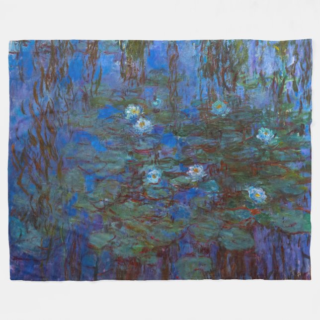 Claude Monet - Blue Water Lilies Fleecedecke (Vorderseite (Horizontal))