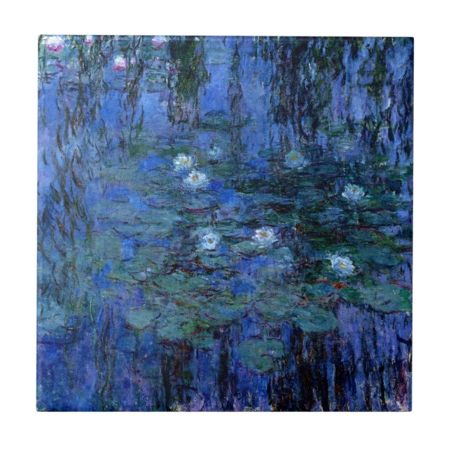 Claude Monet Blue Water Lilies Fliese (Vorderseite)