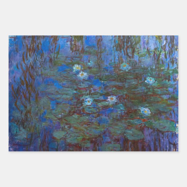 Claude Monet - Blue Water Lilies Geschenkpapier Set (Vorderseite)