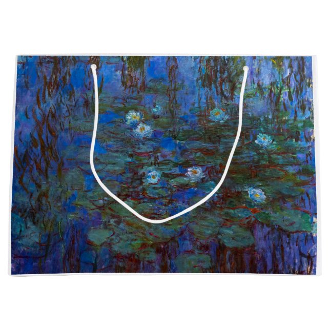 Claude Monet - Blue Water Lilies Große Geschenktüte (Vorderseite)