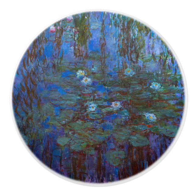 Claude Monet - Blue Water Lilies Keramikknauf (Vorderseite)