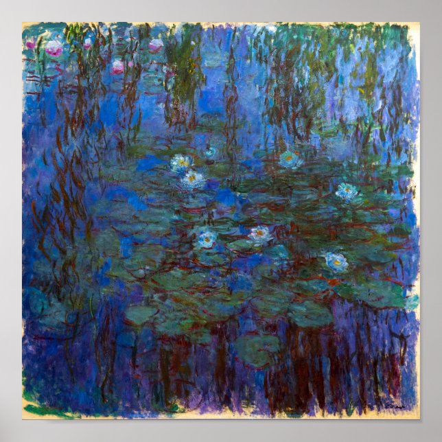 Claude Monet - Blue Water Lilies Poster (Vorne)