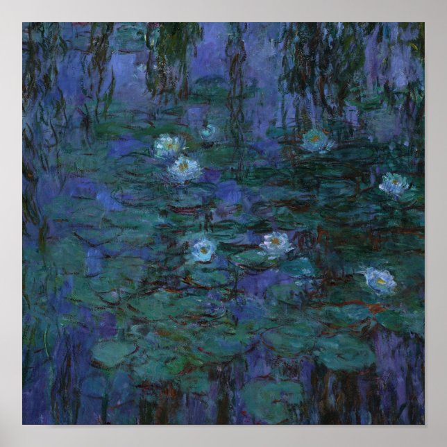 Claude Monet - Blue Water Lilies Poster (Vorne)