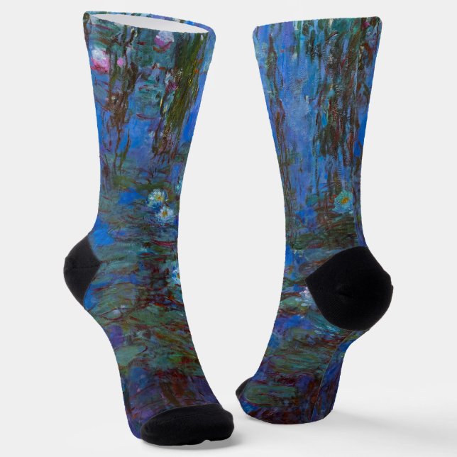 Claude Monet - Blue Water Lilies Socken (Gewinkelt)