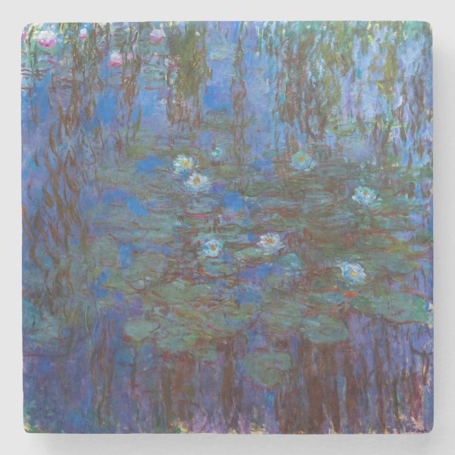 Claude Monet - Blue Water Lilies Steinuntersetzer (Vorderseite)