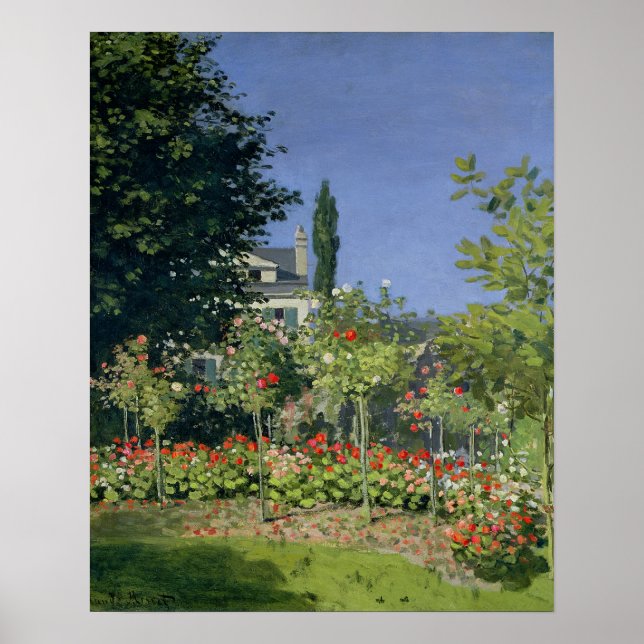 Claude Monet | Blühender Garten auf Sainte-Adresse Poster (Vorne)