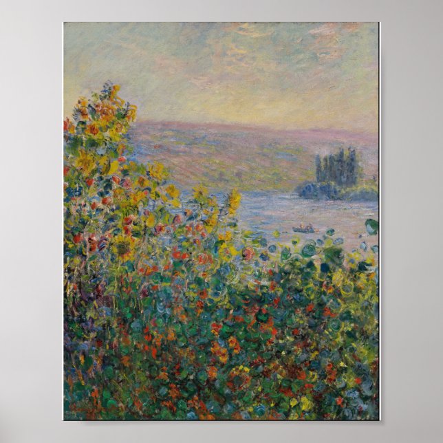 Claude Monet - Blume Beds at Vetheuil Poster (Vorne)