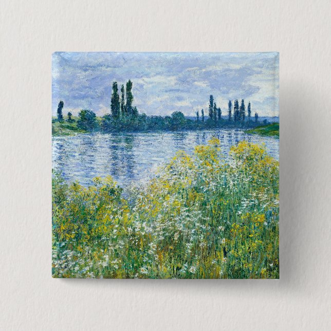 Claude Monet - Blume über die Banken Button (Vorderseite)