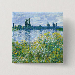 Claude Monet - Blume über die Banken Button