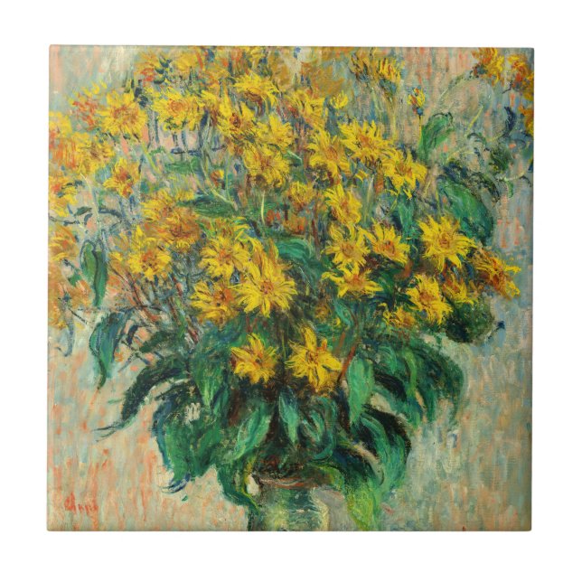 Claude Monet - Blume zu Jerusalem Artichoke Fliese (Vorderseite)
