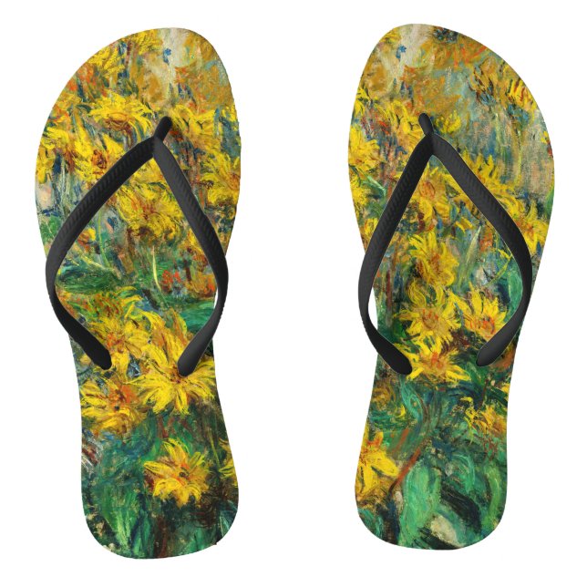 Claude Monet - Blume zu Jerusalem Artichoke Flip Flops (Fußbett)