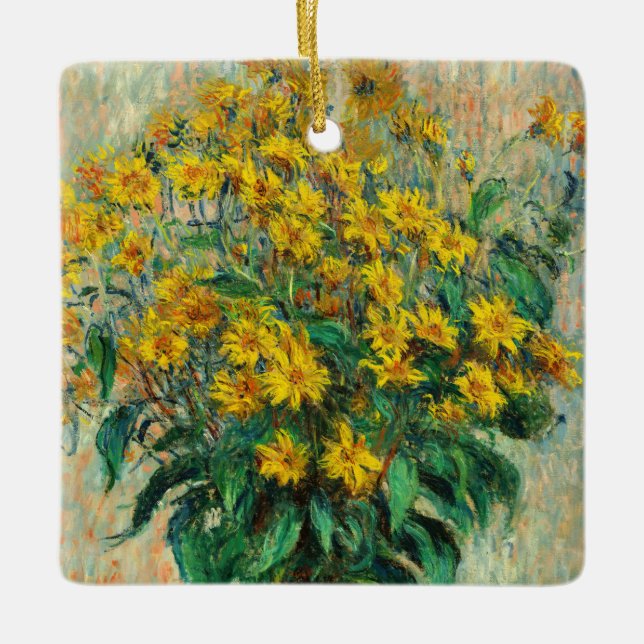 Claude Monet - Blume zu Jerusalem Artichoke Keramikornament (Vorderseite)