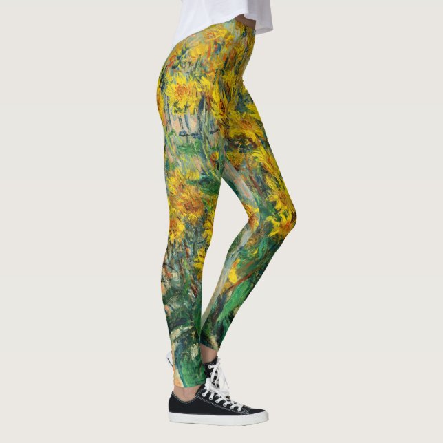 Claude Monet - Blume zu Jerusalem Artichoke Leggings (Rechts)