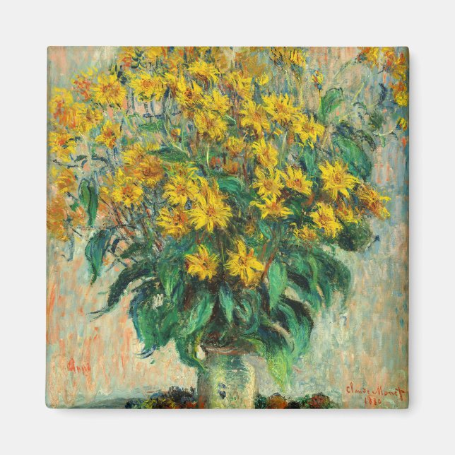 Claude Monet - Blume zu Jerusalem Artichoke Magnet (Vorne)