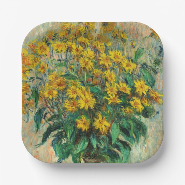 Claude Monet - Blume zu Jerusalem Artichoke Pappteller (Vorderseite)