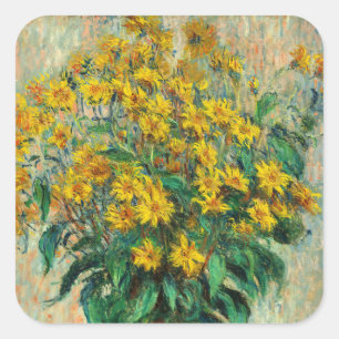Claude Monet - Blume zu Jerusalem Artichoke Quadratischer Aufkleber