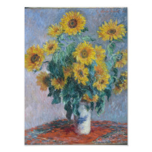 Claude Monet - Blumenstrauß der Sonnenblumen, Fotodruck