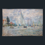 Claude Monet - Boats Regatta bei Argenteuil Geschirrtuch<br><div class="desc">Die Regatta der Boote in Argenteuil / Regate a Argenteuil - Claude Monet,  Oil on Leinwand,  1874</div>