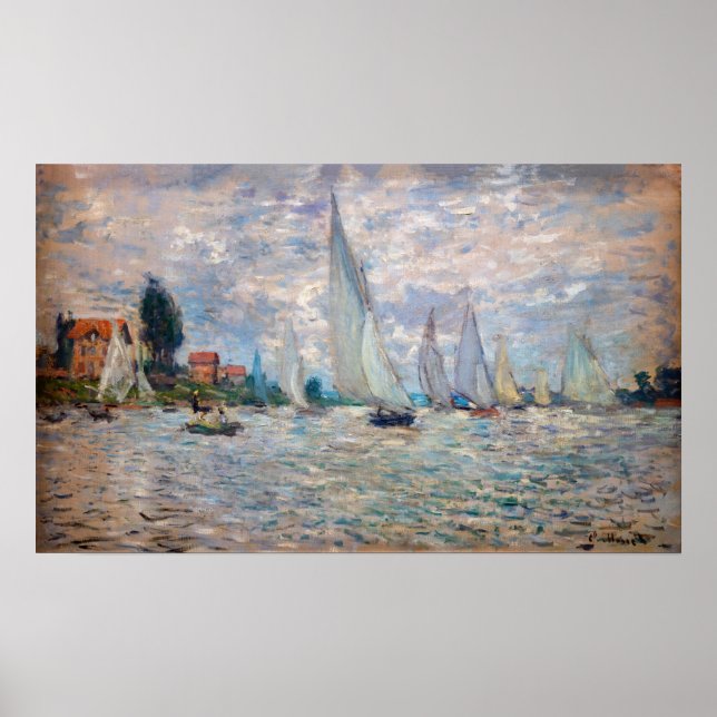 Claude Monet - Boats Regatta bei Argenteuil Poster (Vorne)