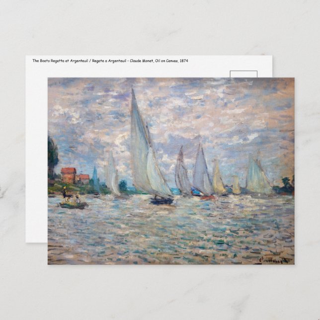Claude Monet - Boats Regatta bei Argenteuil Postkarte (Vorne/Hinten)