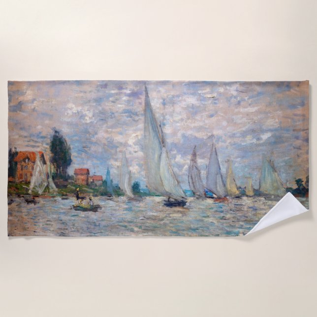 Claude Monet - Boats Regatta bei Argenteuil Strandtuch (Vorderseite)