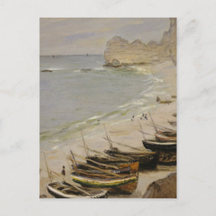 Claude Monet - Boot am Strand bei Etretat Postkarte