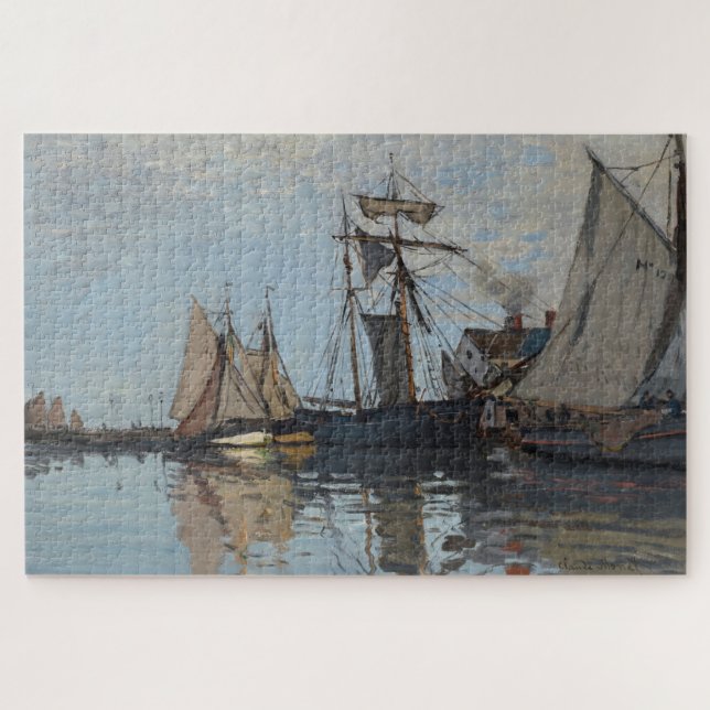 Claude Monet Boote im Hafen von Honfleur Puzzle (Horizontal)