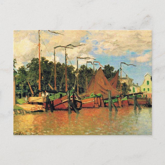 Claude Monet, Boote in Zaandam, Postkarte (Vorderseite)