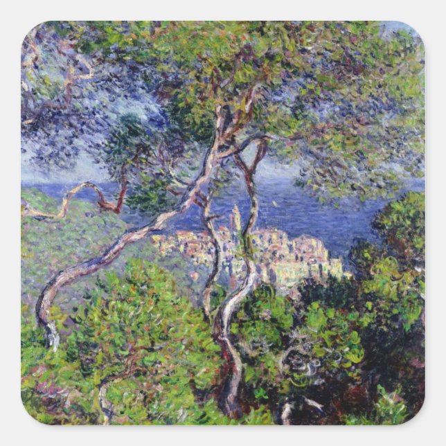 Claude Monet | Bordighera, 1884 Quadratischer Aufkleber (Vorderseite)