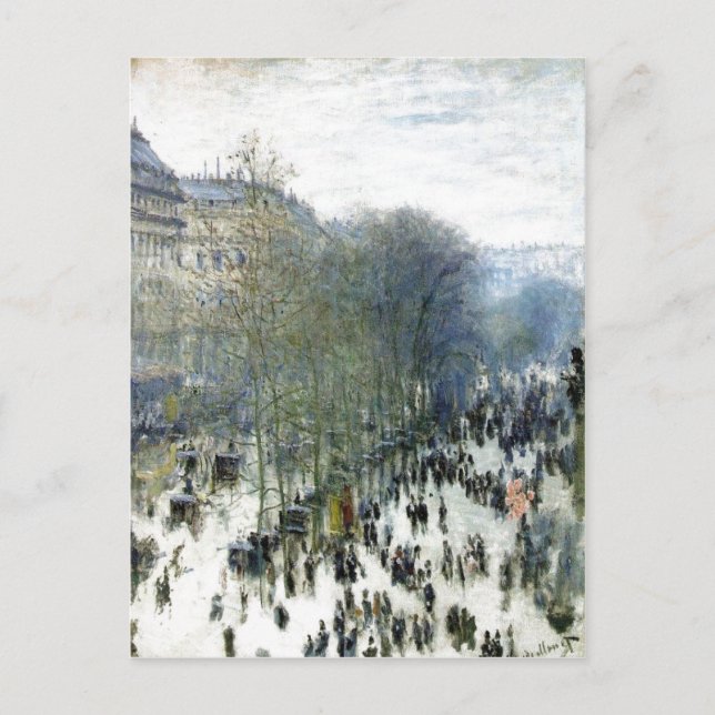 Claude Monet, Boulevard des Capucines, 1873 Öl auf Postkarte (Vorderseite)
