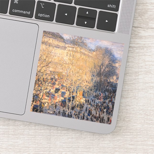 Claude Monet - Boulevard des Capucines in Paris Aufkleber (Detail)