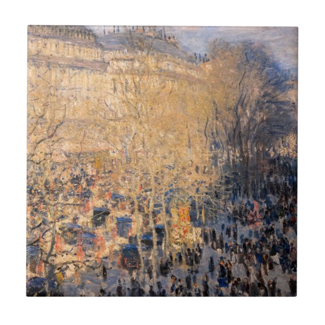 Claude Monet - Boulevard des Capucines in Paris Fliese (Vorderseite)