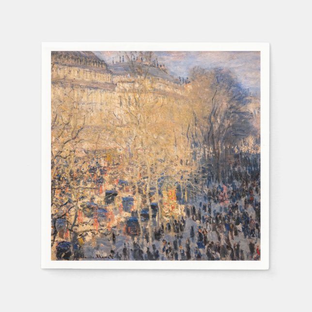 Claude Monet - Boulevard des Capucines in Paris Serviette (Vorderseite)