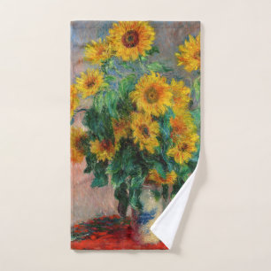 Claude Monet - Bouquet der Sonnenblumen Badhandtuch Set