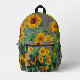 Claude Monet - Bouquet der Sonnenblumen Bedruckter Rucksack