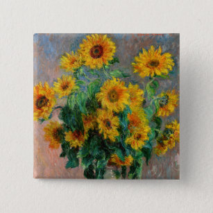 Claude Monet - Bouquet der Sonnenblumen Button