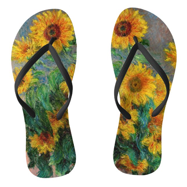 Claude Monet - Bouquet der Sonnenblumen Flip Flops (Fußbett)