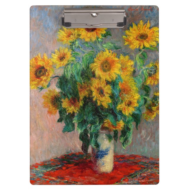 Claude Monet - Bouquet der Sonnenblumen Klemmbrett (Vorderseite)