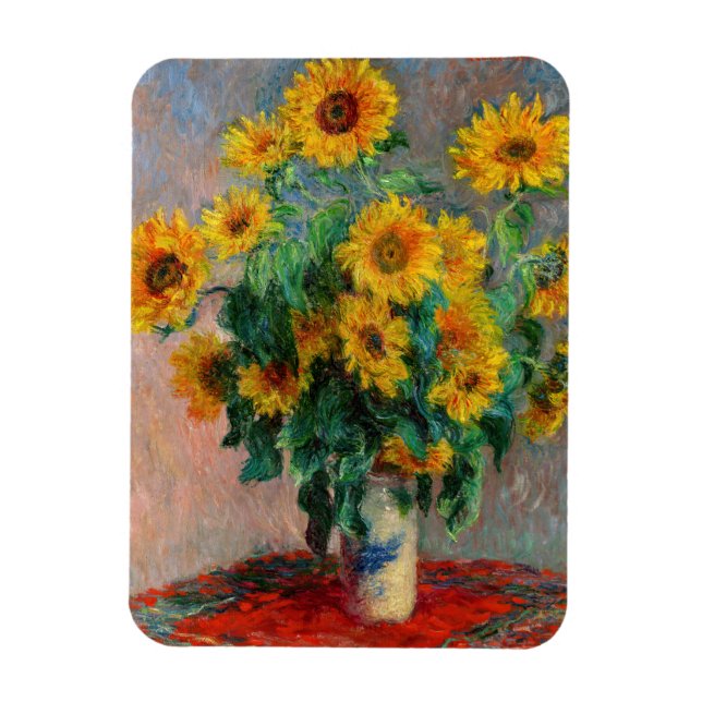 Claude Monet - Bouquet der Sonnenblumen Magnet (Vertikal)