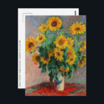 Claude Monet - Bouquet der Sonnenblumen Postkarte<br><div class="desc">Bouquet of Sunflowers / Bouquet de tournesols - Claude Monet,  Oil on Leinwand,  1881</div>