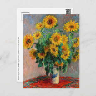 Claude Monet - Bouquet der Sonnenblumen Postkarte