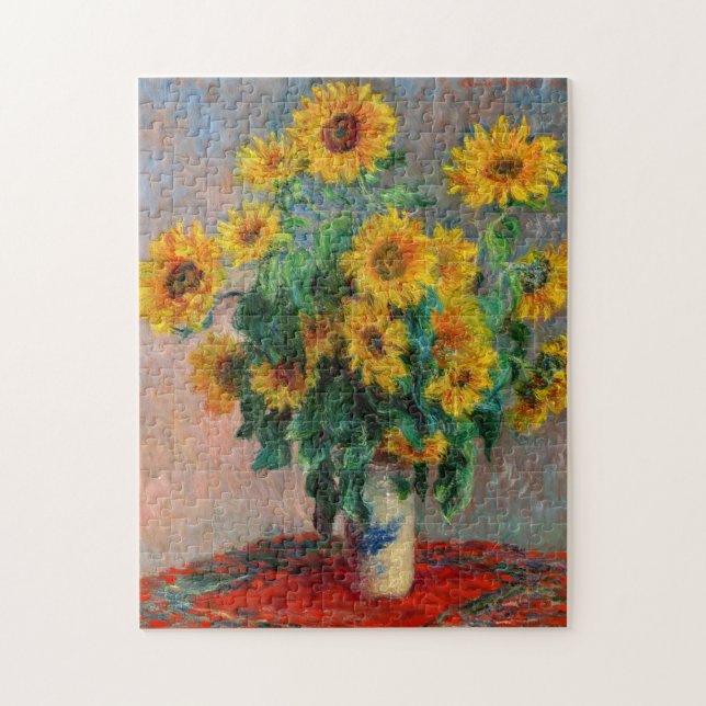 Claude Monet - Bouquet der Sonnenblumen Puzzle (Vertikal)