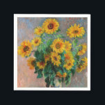 Claude Monet - Bouquet der Sonnenblumen Serviette<br><div class="desc">Bouquet of Sunflowers / Bouquet de tournesols - Claude Monet,  Oil on Leinwand,  1881</div>