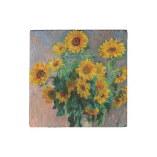 Claude Monet - Bouquet der Sonnenblumen Steinmagnet