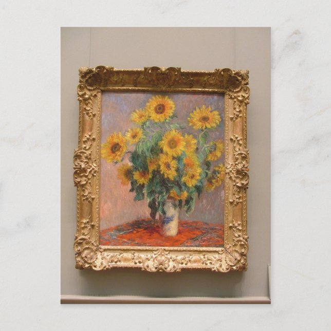 Claude Monet Bouquet of Sunflowers 1908 Technique Postkarte (Vorderseite)