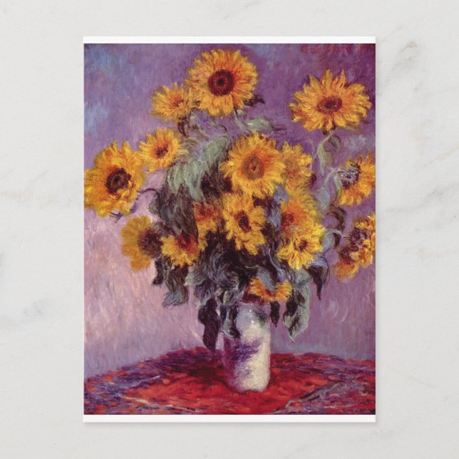 Claude Monet Bouquet von Sonnenblumen Postkarte (Vorderseite)