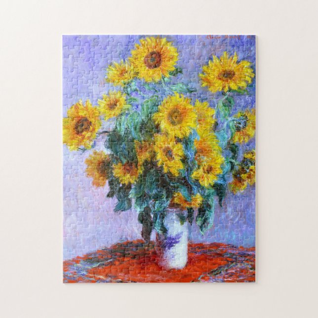 Claude Monet Bouquet von Sonnenblumen Puzzle (Vertikal)