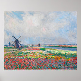 Claude Monet, Bulbfield und Windmill in der Nähe v Poster