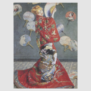 Claude Monet Camille in Rotem Japanischen Kimono K Seidenpapier