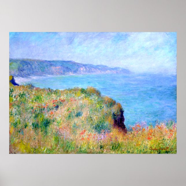 Claude Monet: Cliff in der Nähe von Pourville Poster (Vorne)